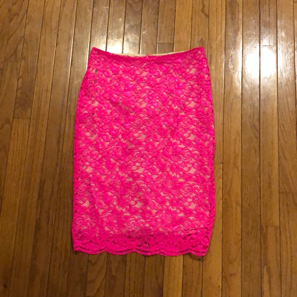 HOT pink pencil skirt
